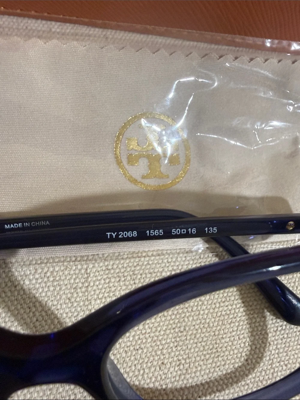 Tory Burch Navy Cat-Eye Optical Glasses with Orange Logo Case-RX ready No Lenses